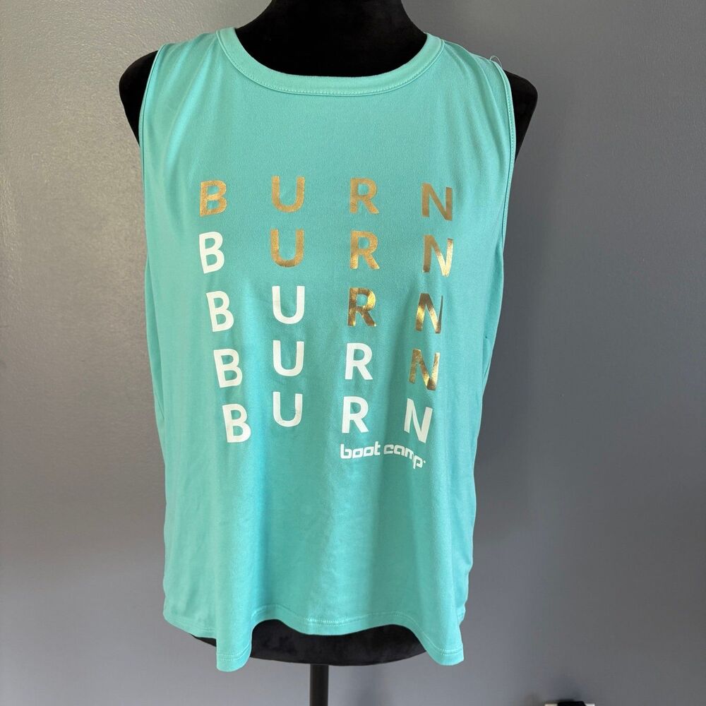 Burn Boot Camp Women’s Athletic Tank Top Aqua XL